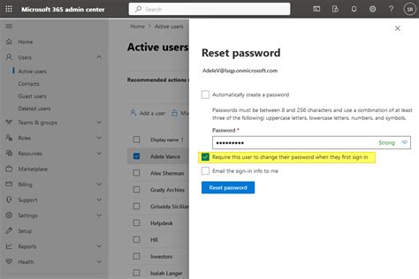 How to reset user passwords for Microsoft 365 .